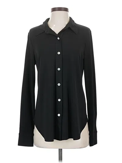 Pre-owned Franne Golde Long Sleeve Blouse In Black