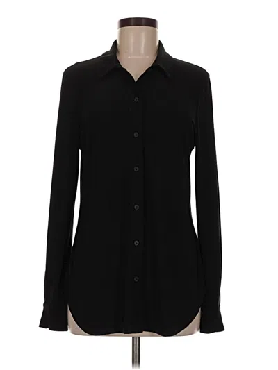 Pre-owned Franne Golde Long Sleeve Blouse In Black