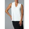 Franne Golde Luxe Stretch V-neck Sleeveless Shell