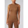Franne Golde Modern Rib Shell In Brown