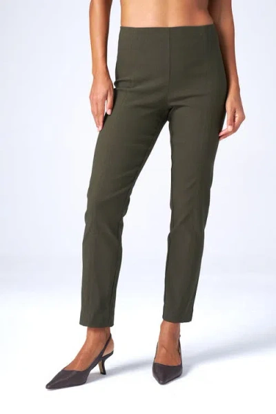 Franne Golde Slim Ankle Stretch Magic Pant In Olive