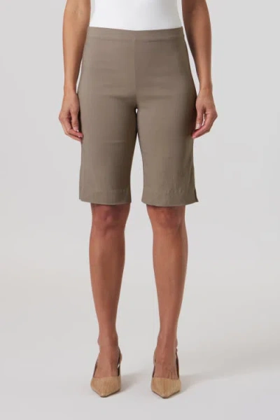 Franne Golde Slim Stretch Bermuda Short In Gray