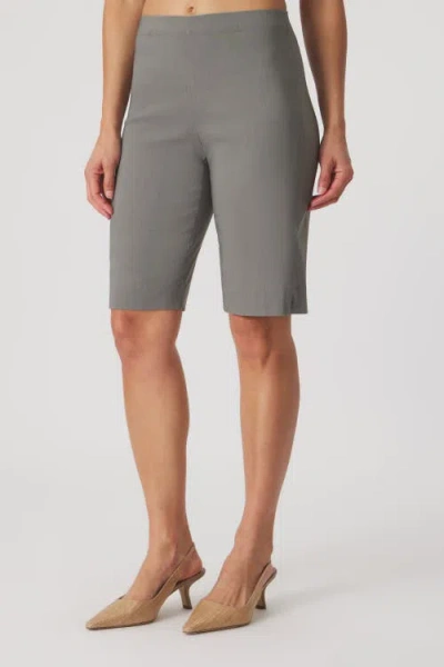 Franne Golde Slim Stretch Bermuda Short In Gray