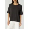 Franne Golde Slub Jersey Elbow Sleeve Crewneck Tee