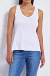 Franne Golde Slub Jersey Scoop Neck Tank In White
