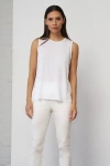 Franne Golde Slub Jersey Sleeveless Crewneck Tee