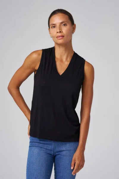 Franne Golde Slub Jersey V-neck Sleeveless Tank In Multi