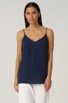 Franne Golde Textured Crepe Flowy Long Cami