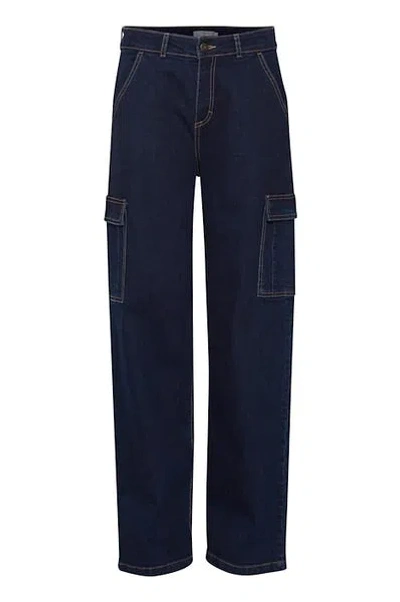 Fransa Selma Hanna Jeans In Indigo Blue Denim In Brown