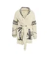 Frantic Desert-inspired Knit Jacket With Fringe Details In White