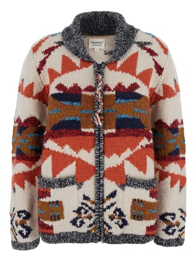 FRANTIC GEOMETRIC-MOTIF CARDIGAN