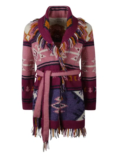 Frantic Passion Fruit Cardigan With Belt In Pink