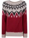 Frantic Fair Isle Wool Sweater In Red