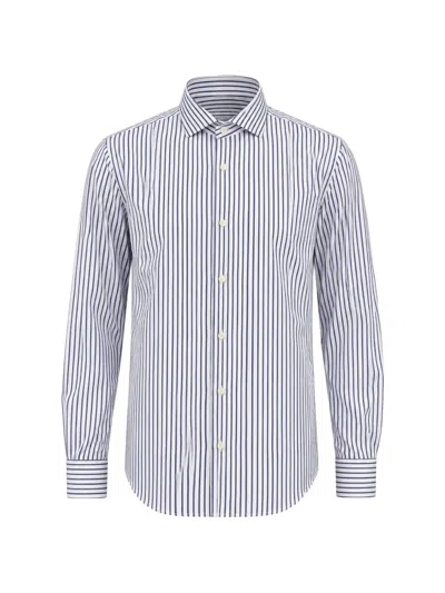 Franzese Collection Alain Delon Striped Shirt In White