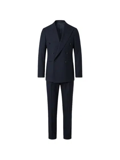 Franzese Collection Beckham Double-breasted Suit In Blue