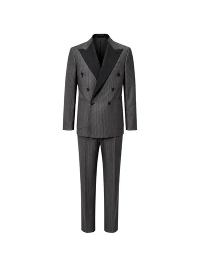 Franzese Collection Beckham Double-breasted Suit In Gray