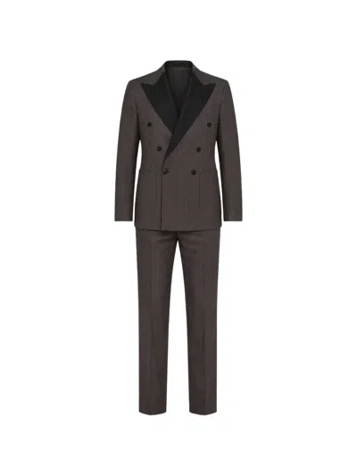 Franzese Collection Beckham Double-breasted Suit In Gray