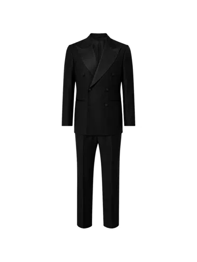 Franzese Collection Beckham Satin-lapel Tuxedo Suit In Black