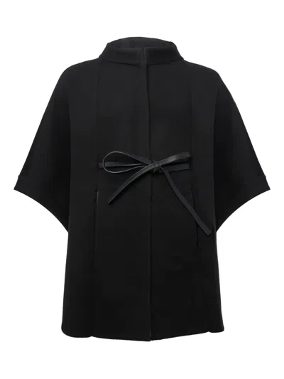 Franzese Collection Belted Cape In Black