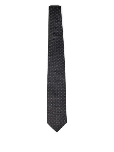 Franzese Collection Berlusconi Jacquard Silk Tie In Black