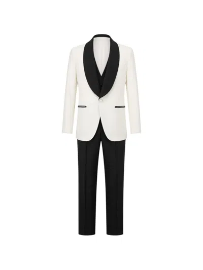 Franzese Collection Billioner Satin-collar Tuxedo Suit In Multi
