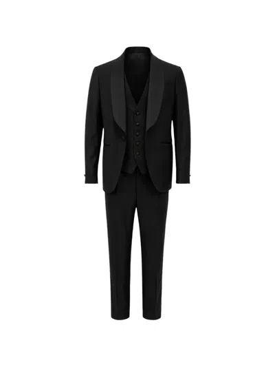 Franzese Collection Billioner Three-piece Tuxedo Suit In Black