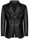 Franzese Collection Kangaroo Leather Single-breasted Blazer In Black