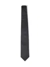 Franzese Collection Black Pure Como Jacquard Silk Tie In Gray
