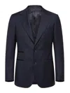 Franzese Collection Wool Single-breasted Blazer In Blue