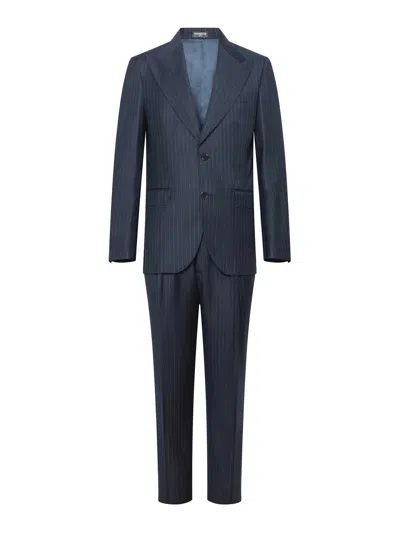 Franzese Collection Single-breasted Bugatti Suit In Blue