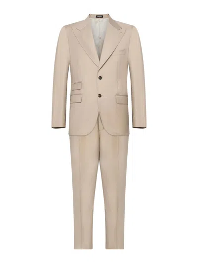 Franzese Collection Stefano De Martino Single-breasted Suit In Neutral