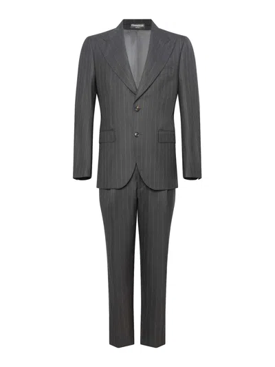 Franzese Collection Single-breasted Bugatti Suit In Gray