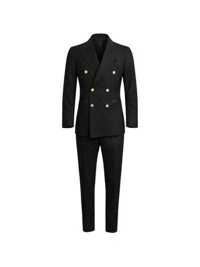 Franzese Collection Brad Pitt Double-breasted Suit In Black