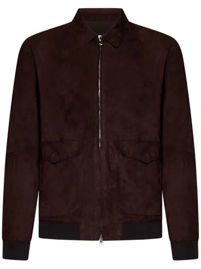 Franzese Collection Dark Brown Brad Pitt Bomber Jacket Handmade