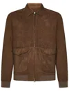 Franzese Collection Brown Deerskin Leather Bomber Jacket In Brown