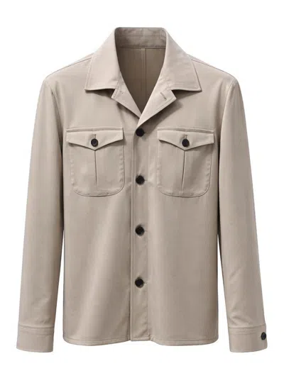 Franzese Collection Canonico Fabric Overshirt In Gray