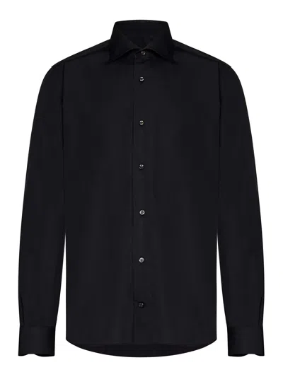 Franzese Collection Montezemolo Model Black 100% Cotton Shirt
