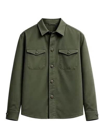 Franzese Collection Canonico Fabric Overshirt In Green
