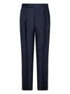 Franzese Collection Tailored Capri Model Trousers In Loro Piana Fabric In Blue