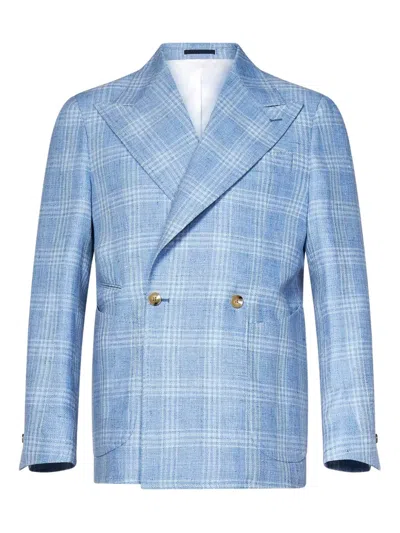 FRANZESE COLLECTION CHECKED-PATTERN BLAZER