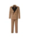 Franzese Collection Chevron-pattern Double-breasted Suit In Neutral