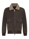 Franzese Collection Rolls Royce Detachable Collar Patch Pocket Jacket In Brown