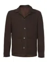 Franzese Collection Wool Overshirt In Brown