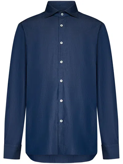 Franzese Collection Franzese Napoli James Bond 007 Model Shirt In Blue