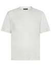 Franzese Collection Ivory Silk And Cashmere T-shirt With Classic Crew Neckline In White
