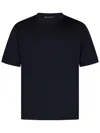 Franzese Collection Crew Neck T-shirt In Soft Wool With Relaxed Fit In Black