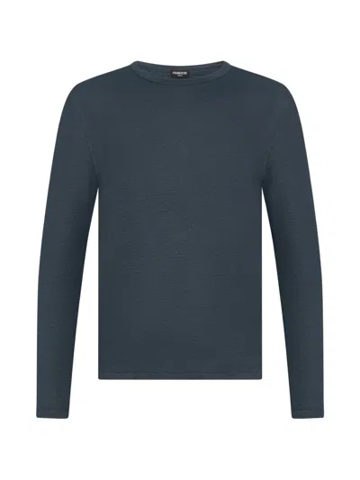Franzese Collection Crew-neck Long-sleeves T-shirt In Blue