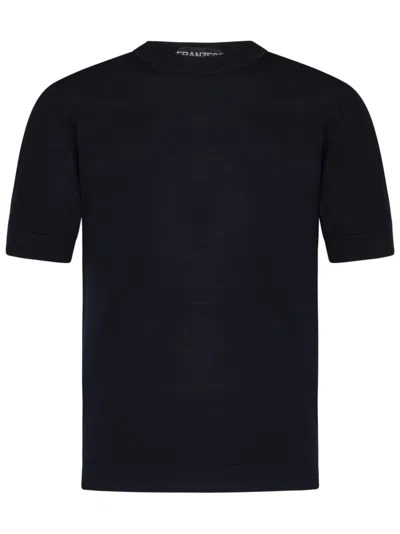 FRANZESE COLLECTION FRANZESE COLLECTION CREWNECK T-SHIRT IN SUPERFINE MERINO WOOL BLEND