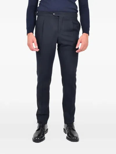 Franzese Collection Darted Tailored Trousers In Blue