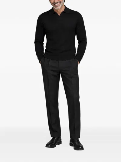 Franzese Collection David Beckham Long-sleeve Wool Sweater In Black